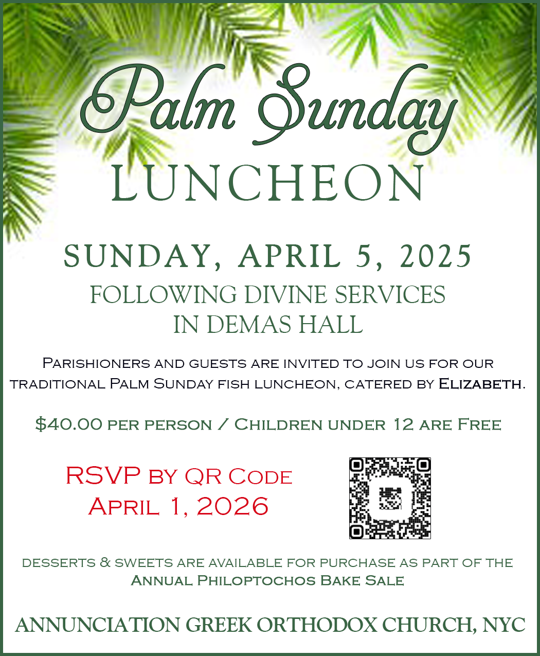 Palm Sunday Lunch